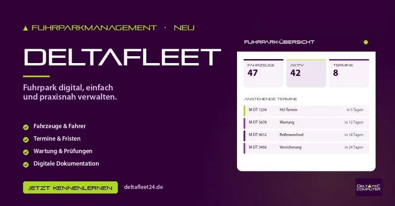 DeltaFleet – digitales Fuhrparkmanagement für den Mittelstand