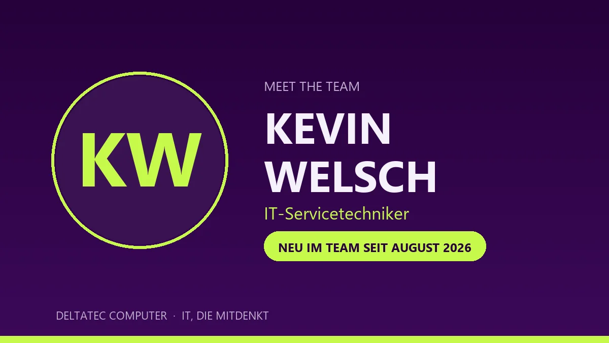 Kevin Welsch, IT-Servicetechniker bei Deltatec Computer seit August 2026