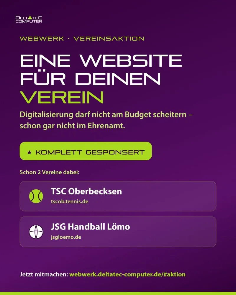 webWERK-Vereinsaktion: Eine Website für deinen Verein – komplett gesponsert